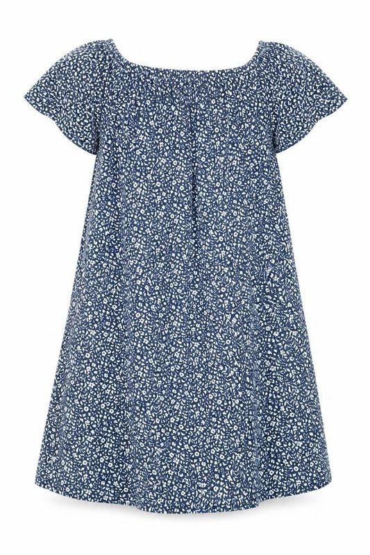 Mango Womens Blue Floral Polyester Trapeze & Swing Size M Boat Neck Pullover