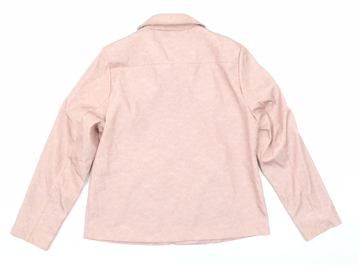 Bonmarché Womens Pink Geometric Jacket Size 10 Zip