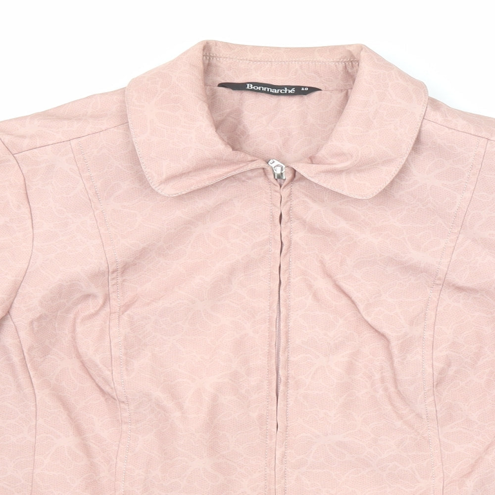 Bonmarché Womens Pink Geometric Jacket Size 10 Zip