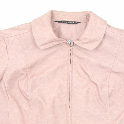 Bonmarché Womens Pink Geometric Jacket Size 10 Zip