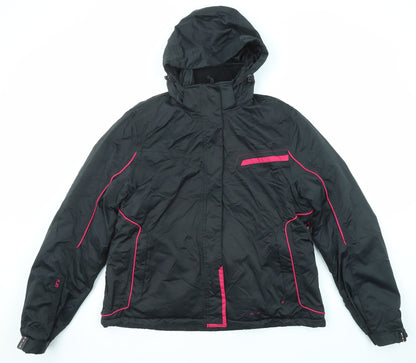 Preloved Parallel Womens Black Windbreaker Jacket Size 16 Zip - Front