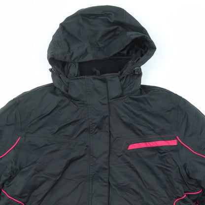 Preloved Parallel Womens Black Windbreaker Jacket Size 16 Zip - Detail