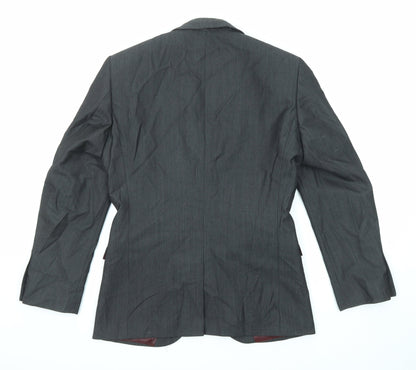 Next Mens Grey Striped Wool Jacket Suit Jacket Size 36 Regular