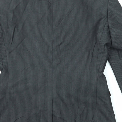 Next Mens Grey Striped Wool Jacket Suit Jacket Size 36 Regular