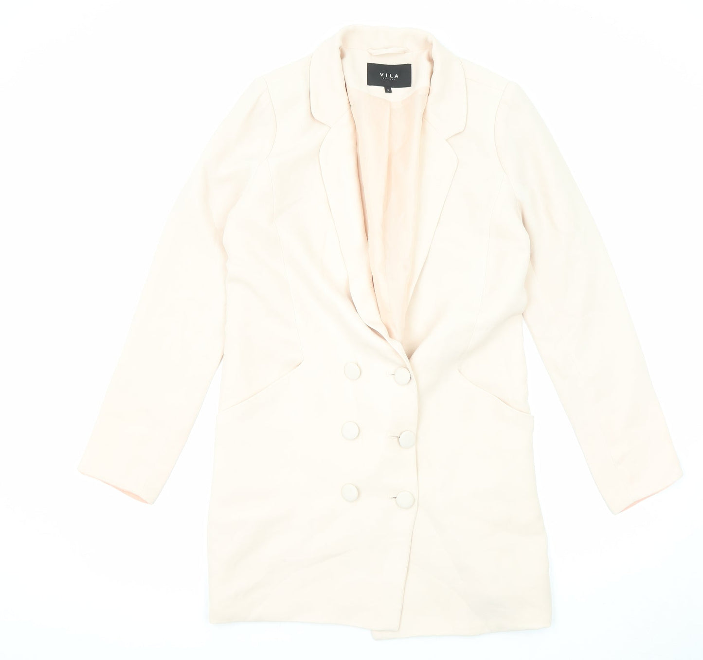 VILA Womens Pink Jacket Blazer Size M Button - Longline