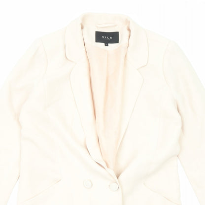 VILA Womens Pink Jacket Blazer Size M Button - Longline