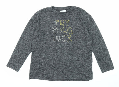 Zara Womens Grey Viscose Basic T-Shirt Size 10 Round Neck - Try Your Luck