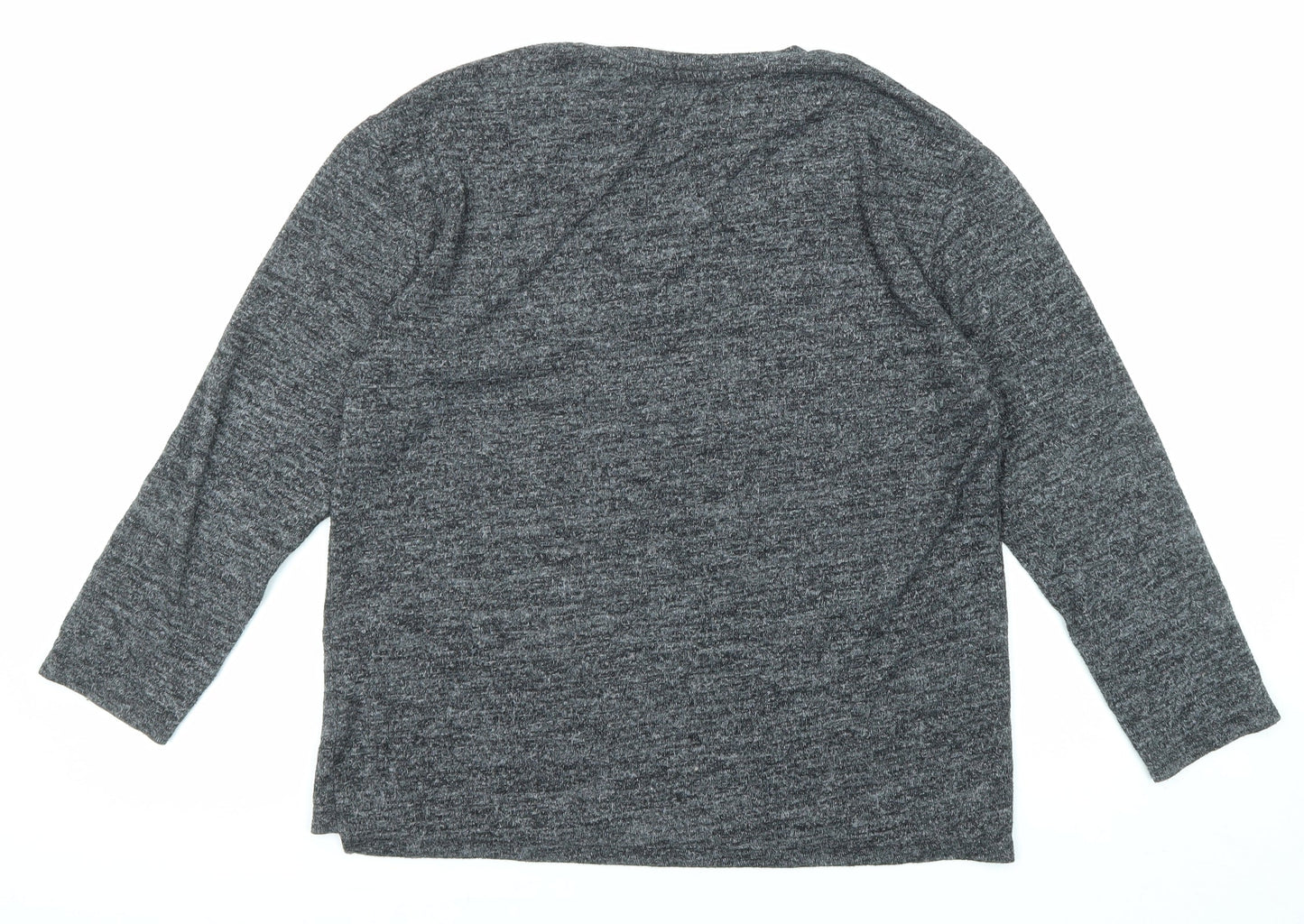 Zara Womens Grey Viscose Basic T-Shirt Size 10 Round Neck - Try Your Luck