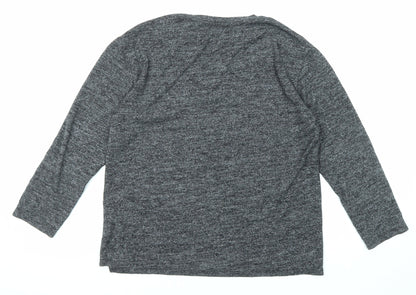 Zara Womens Grey Viscose Basic T-Shirt Size 10 Round Neck - Try Your Luck