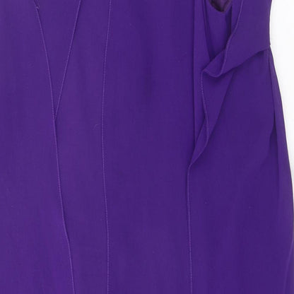 Mei Mei Womens Purple Polyester Shift Size 14 V-Neck Pullover