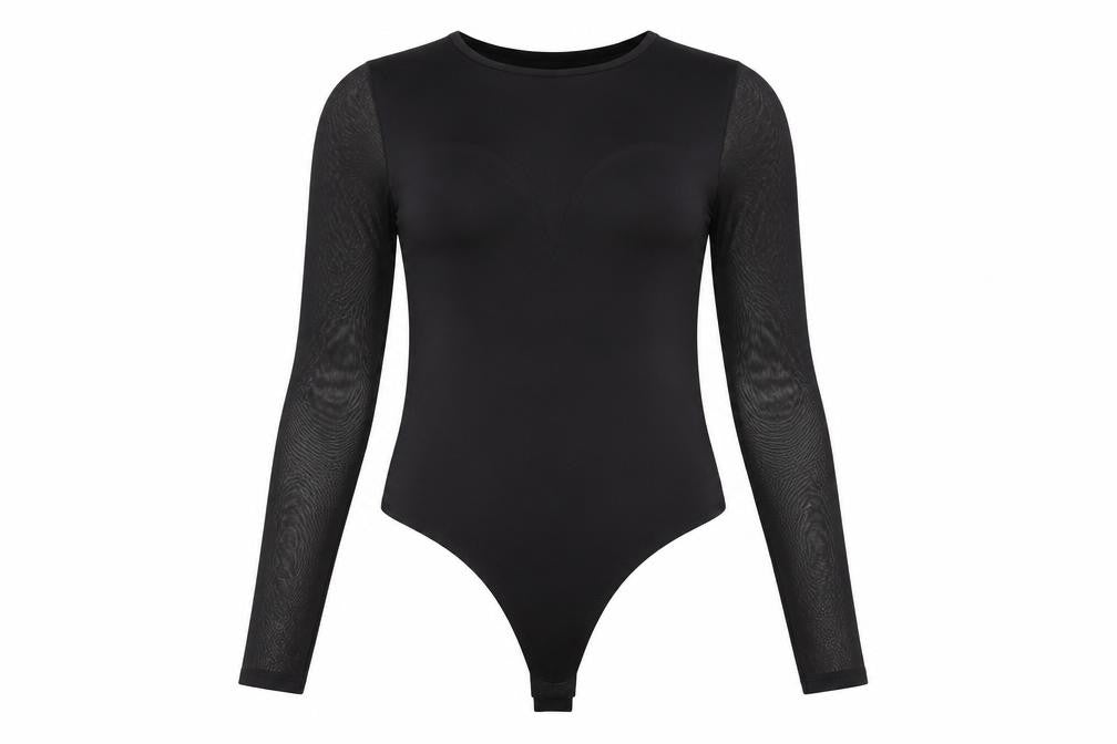 Amisu Womens Black Polyester Bodysuit One-Piece Size XS Snap