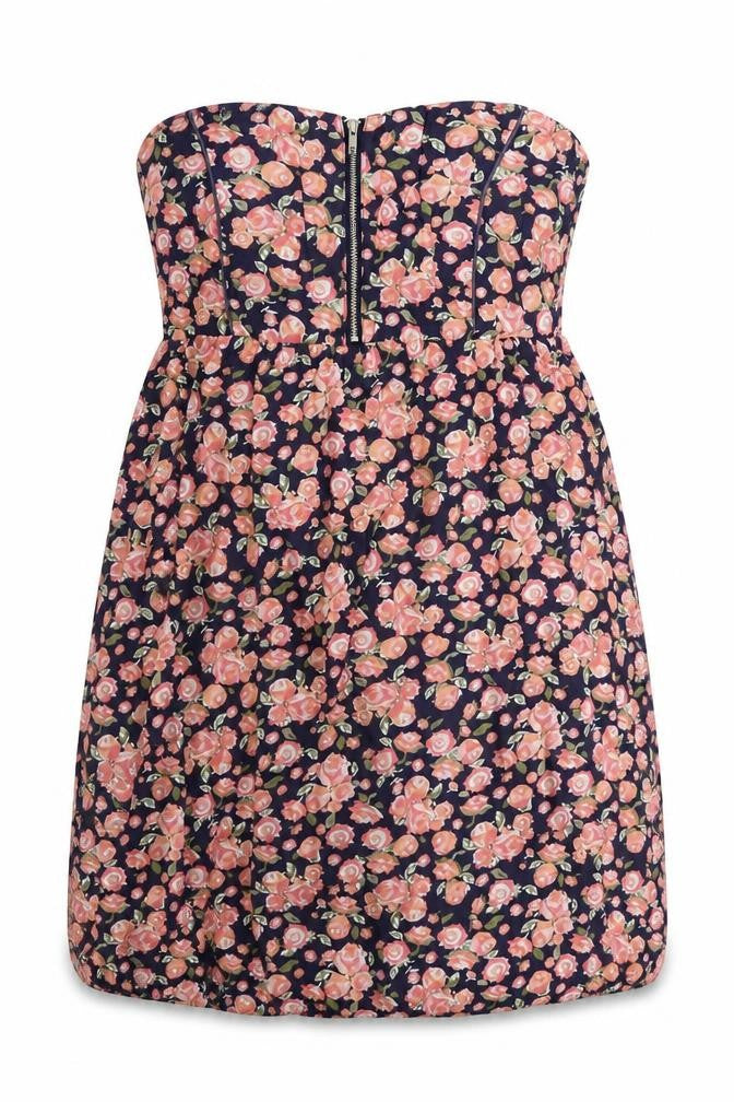 Tinster Womens Multicoloured Floral Viscose Mini Size 8 Square Neck Pullover