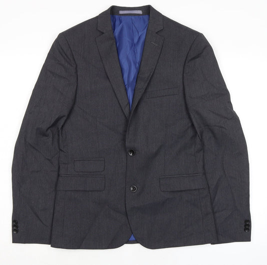 Marks and Spencer Mens Grey Polyester Jacket Suit Jacket Size 38 Regular