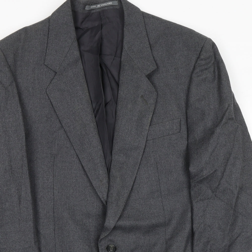 The Label Mens Grey Wool Jacket Suit Jacket Size 40 Regular