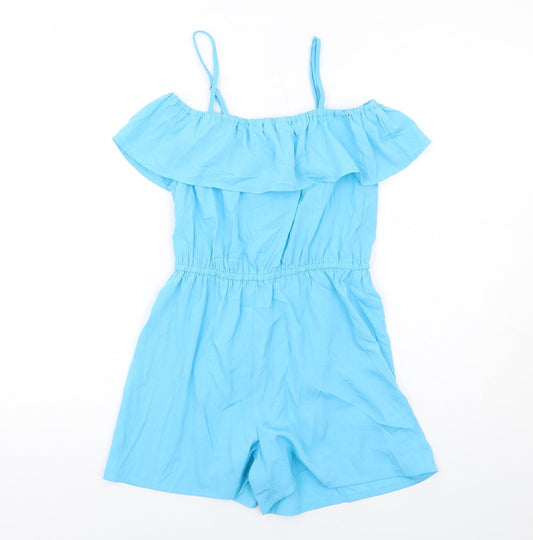 Be You Womens Blue Polyester Playsuit One-Piece Size 8 Pullover