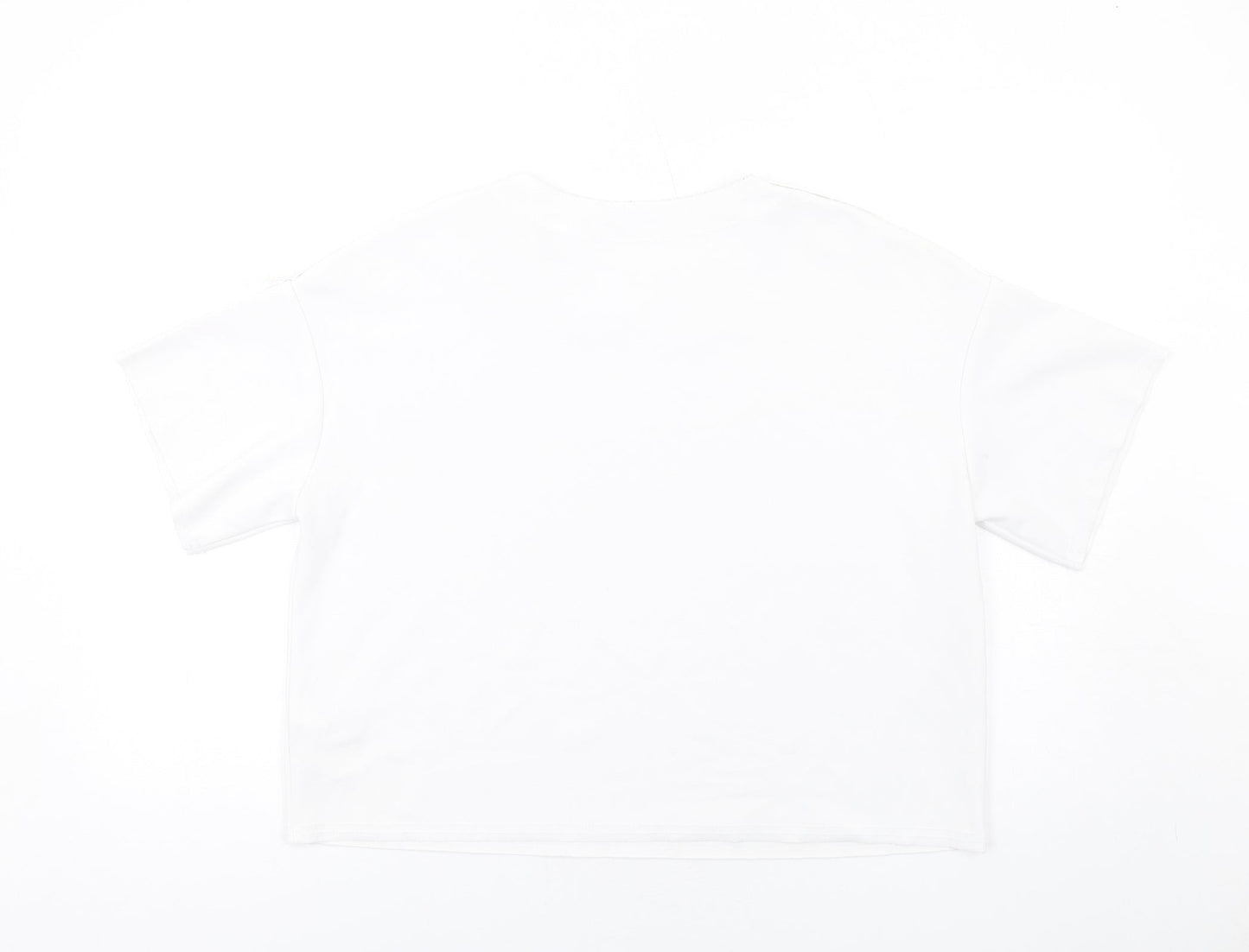 Zara Womens White Polyester Basic T-Shirt Size M Round Neck