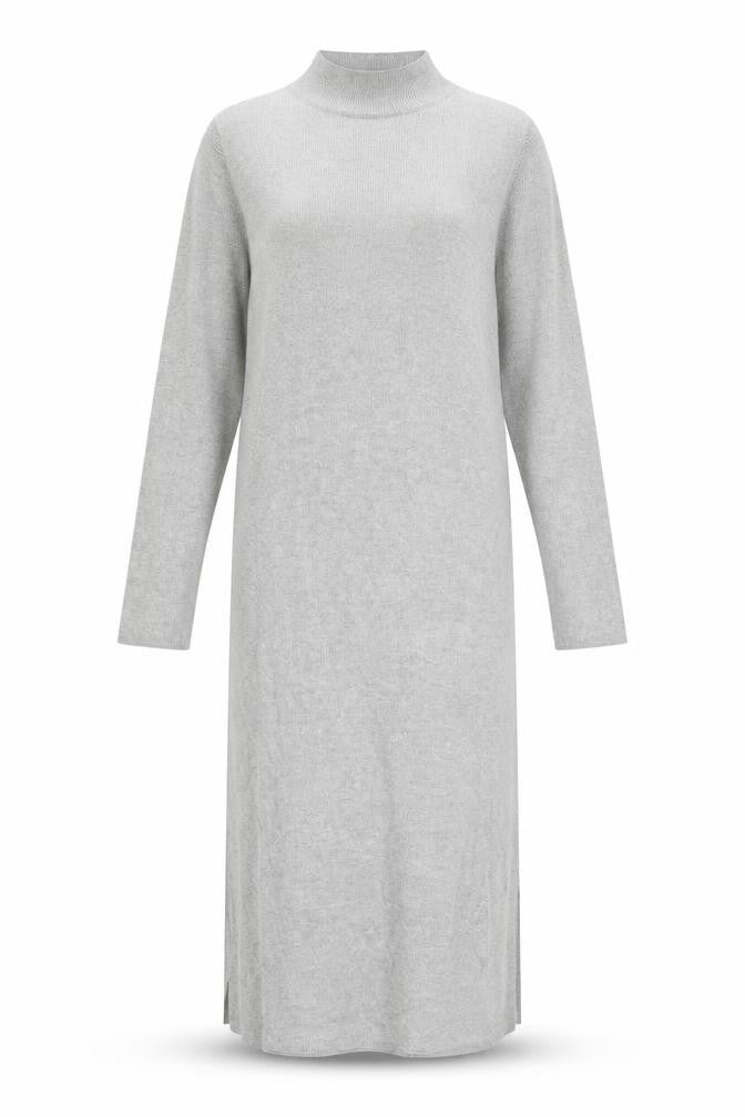 Marks & Spencer Womens Grey Viscose Jumper Dress Size XS Mock Neck Pullover