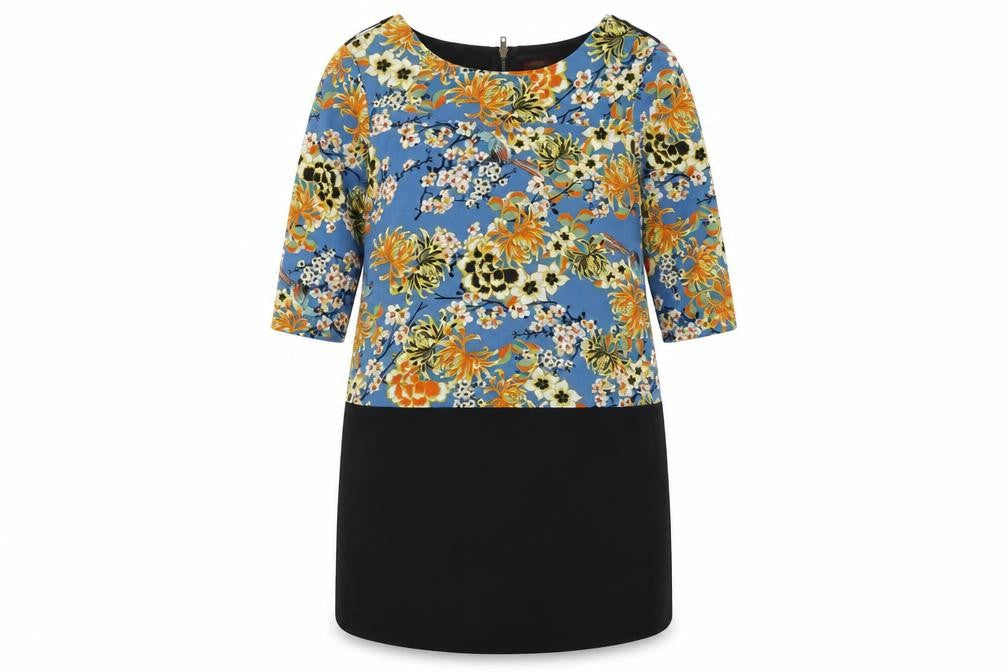 NEXT Womens Multicoloured Floral Polyester A-Line Size 12 Boat Neck Zip