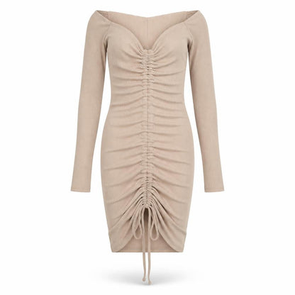 PRETTYLITTLETHING Womens Beige Polyester Bodycon Size 8 V-Neck Pullover