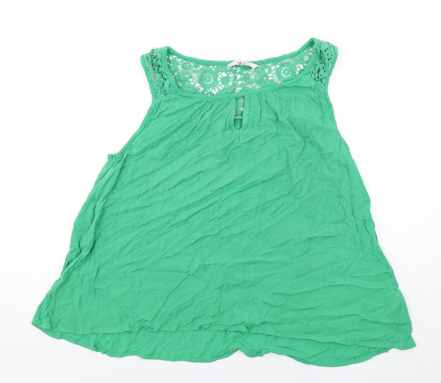 NEXT Womens Green Viscose Basic Tank Size 14 Round Neck