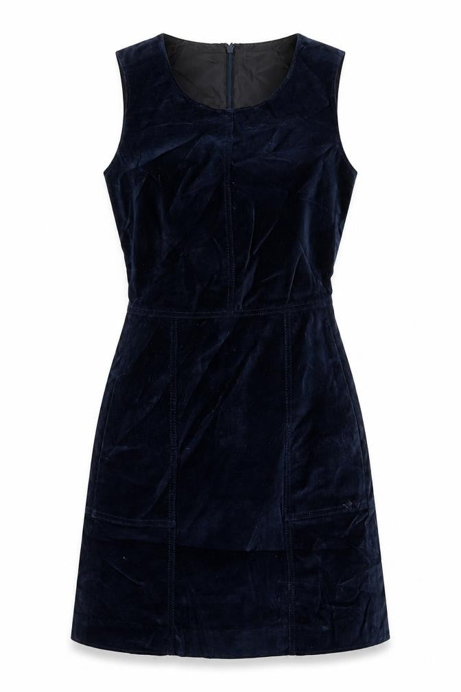 Gap Womens Blue Cotton Shift Size 4 Round Neck Zip