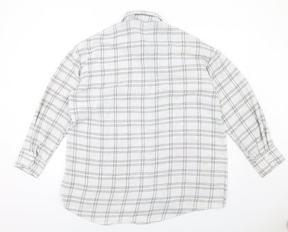 PRETTYLITTLETHING Womens White Check Polyester Basic Button-Up Size 10 Collared