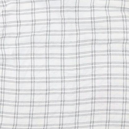 PRETTYLITTLETHING Womens White Check Polyester Basic Button-Up Size 10 Collared