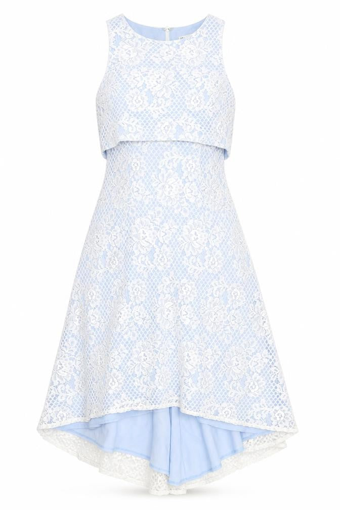 Miss Selfridge Womens Blue Nylon A-Line Size 6 Round Neck Zip
