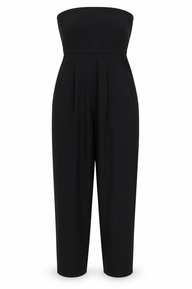 Topshop Womens Black Polyester Jumpsuit One-Piece Size 8 L29 in Zip