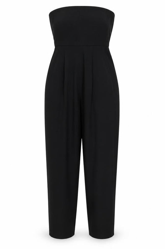 Topshop Womens Black Polyester Jumpsuit One-Piece Size 8 L29 in Zip