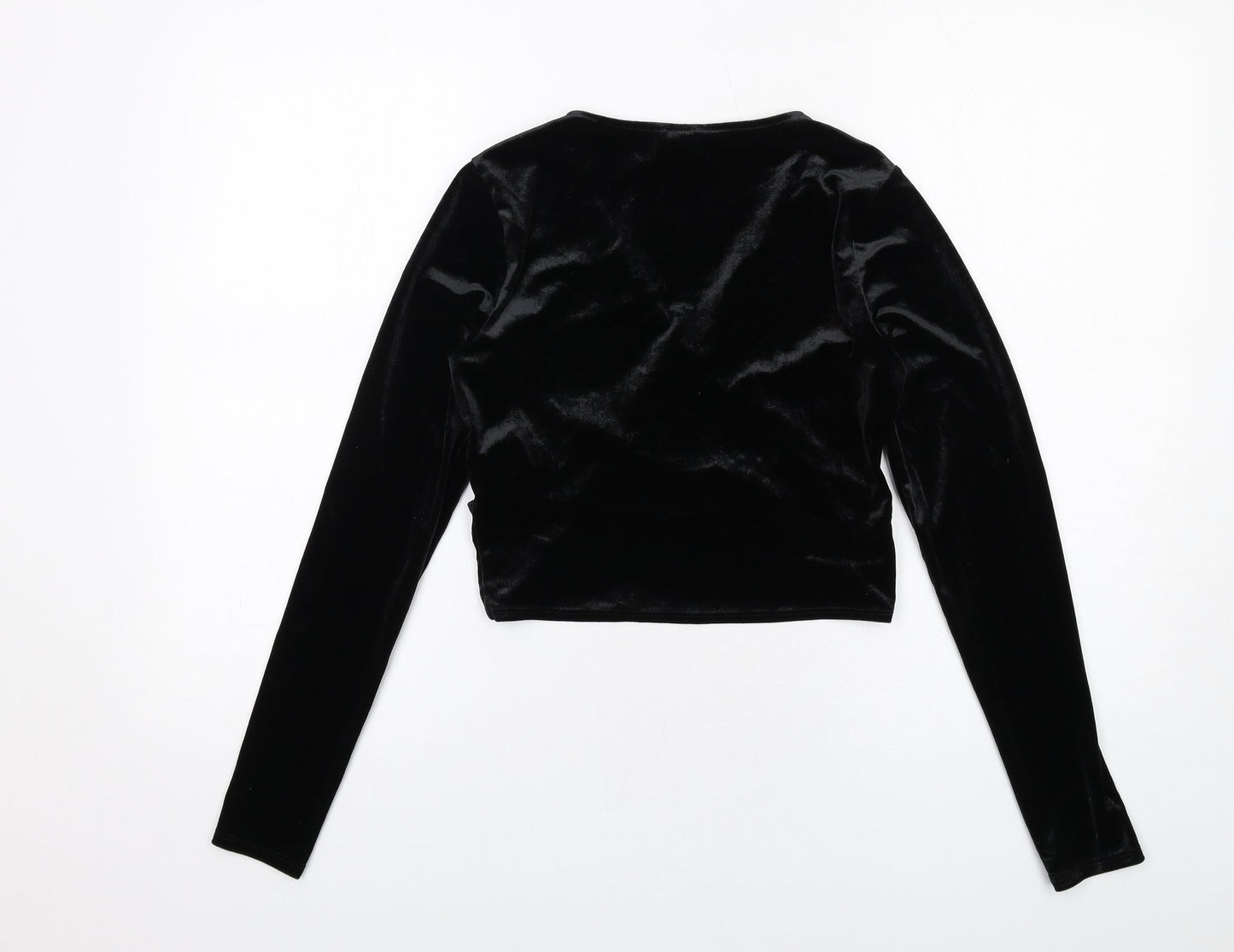 H&M Womens Black Polyester Basic Blouse Size M V-Neck