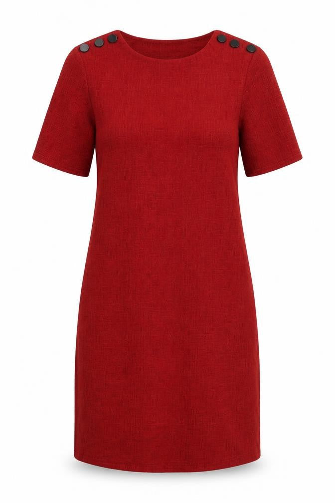 New Look Womens Red Polyester A-Line Size 6 Round Neck Pullover