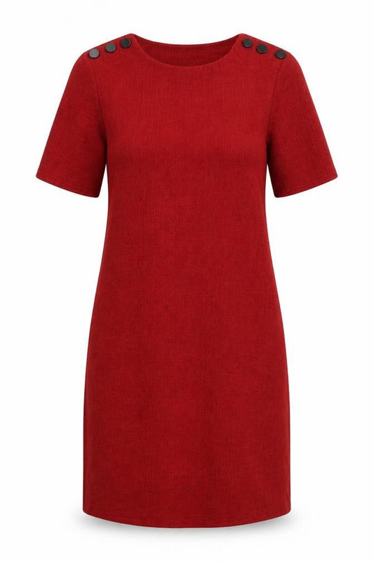 New Look Womens Red Polyester A-Line Size 6 Round Neck Pullover