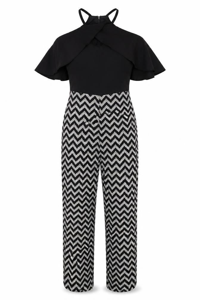 ASOS Womens Multicoloured Herringbone Polyester Jumpsuit One-Piece Size 10 L29 in Zip