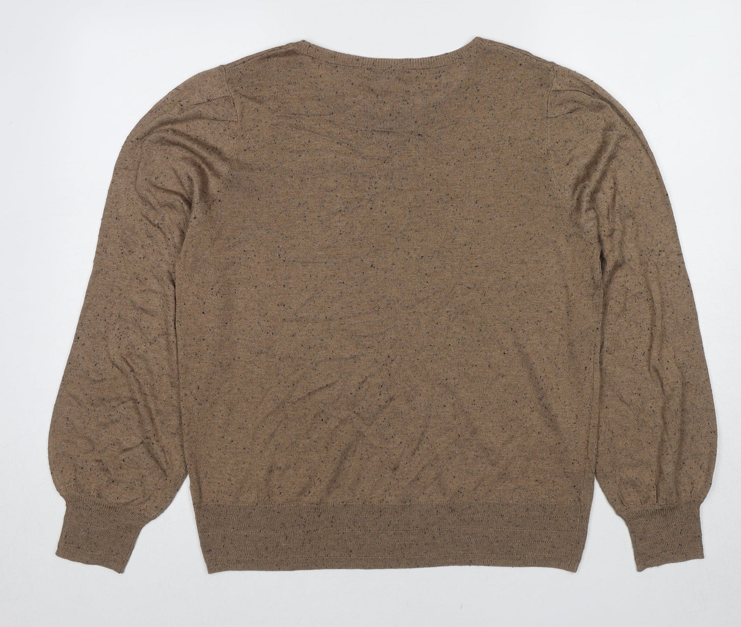 NEXT Womens Brown Round Neck Polyester Pullover Jumper Size L