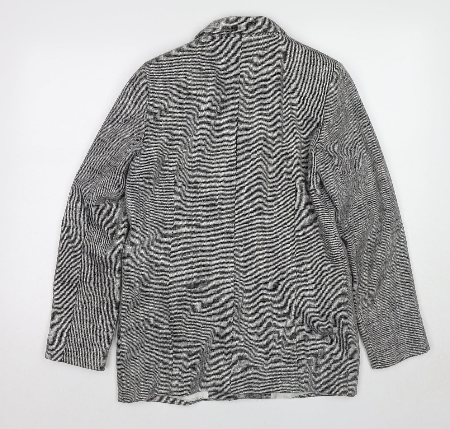 Topshop Womens Black Geometric Jacket Blazer Size 10 Button