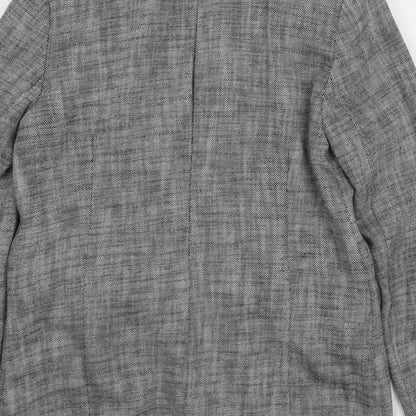 Topshop Womens Black Geometric Jacket Blazer Size 10 Button