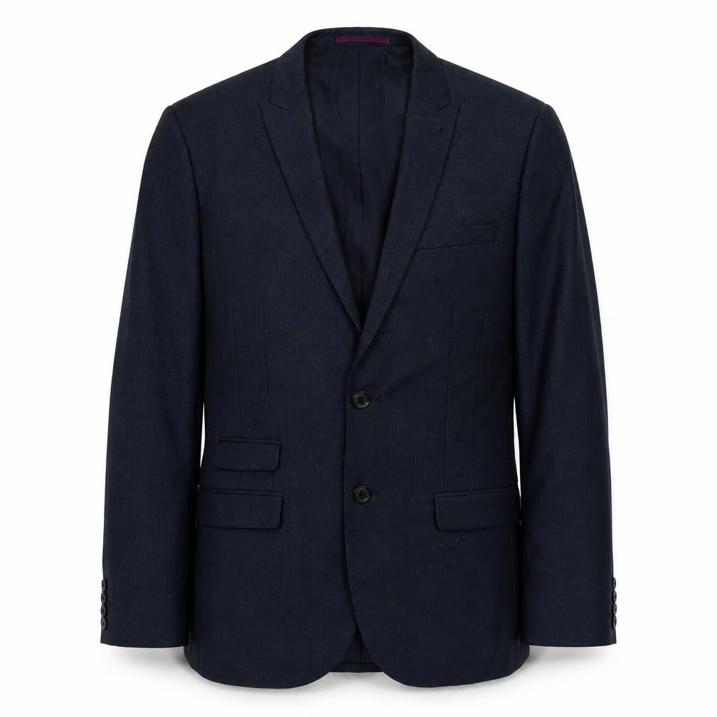 One Six 5ive Mens Blue Plaid Polyester Jacket Suit Jacket Size 38 Regular