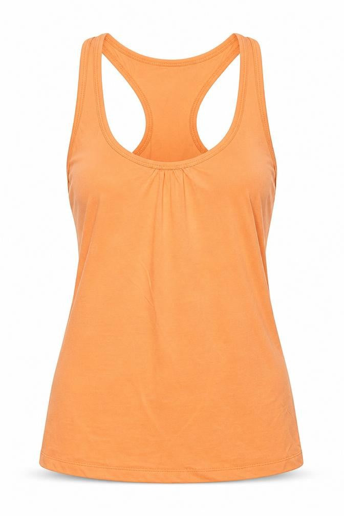 Fishbone Womens Orange Cotton Basic Tank Size M Scoop Neck