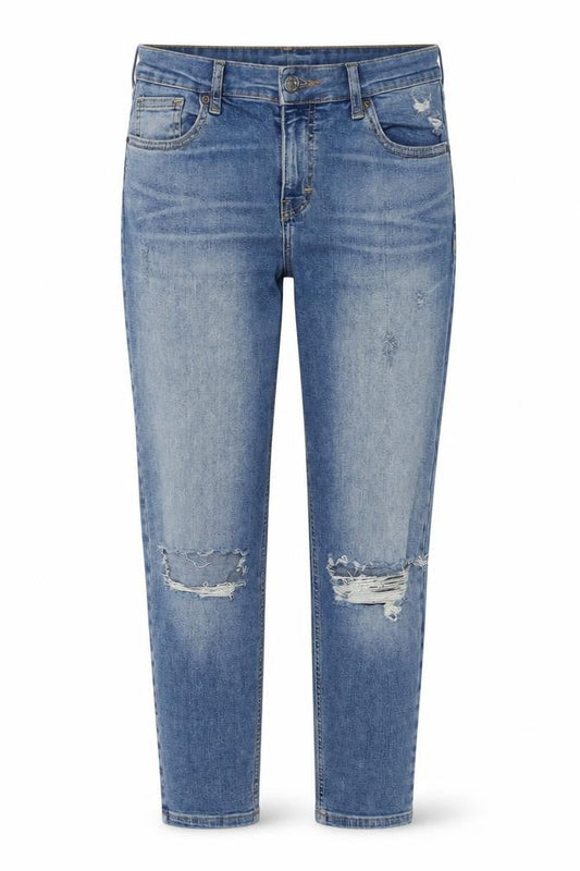 Topshop Womens Blue Cotton Tapered Jeans Size 30 L28 in Regular Zip