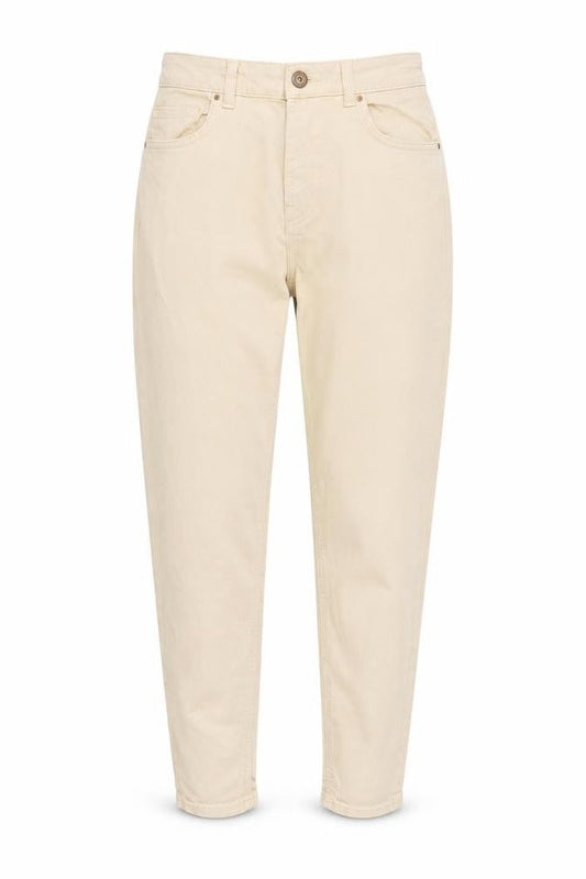 Pieces Womens Beige Cotton Tapered Jeans Size S L28 in Regular Zip