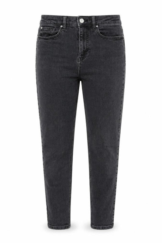 Marks & Spencer Womens Grey Cotton Tapered Jeans Size 10 L29 in Regular Zip