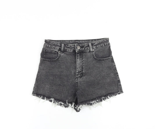 Tezenis Womens Grey 100% Cotton Cut-Off Shorts Size 27 in L3 in Regular Zip