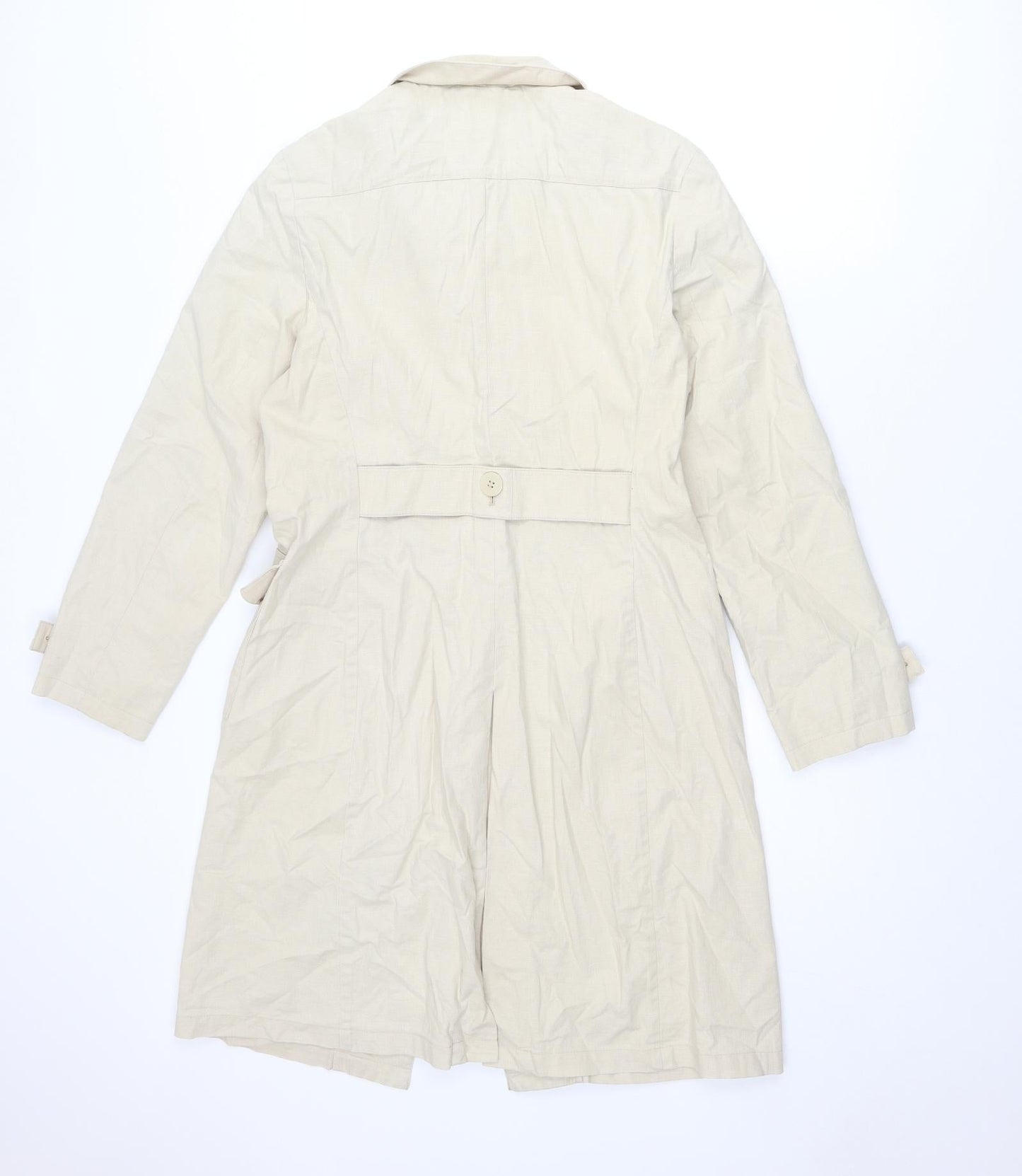 JFW Womens Beige Rain Coat Coat Size 10 Button