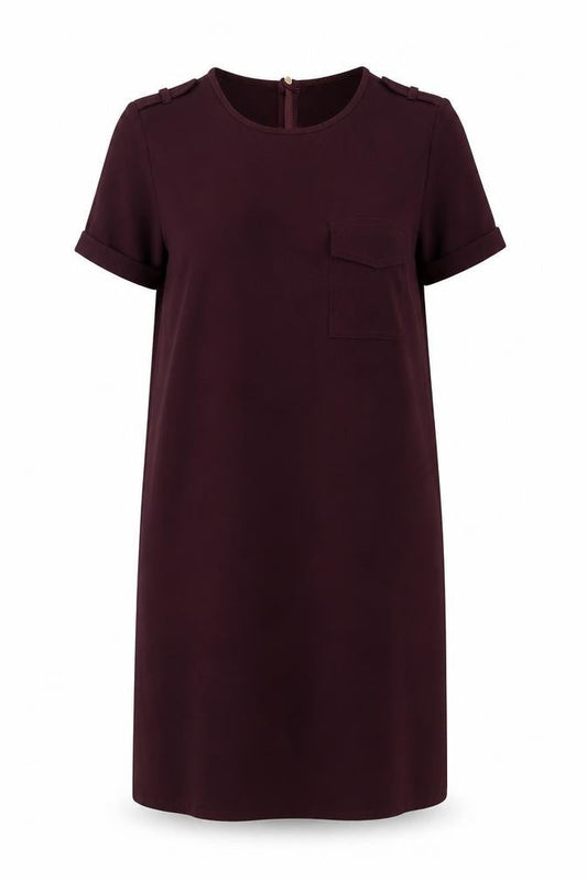 New Look Womens Purple Polyester A-Line Size 8 Round Neck Button