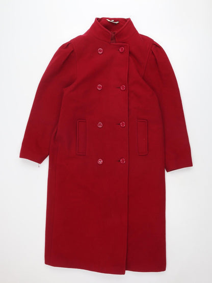 Additional front view of NuAge women’s pink overcoat coat, size UK 10, button