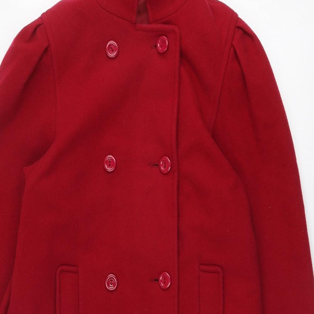 NuAge Womens Pink Overcoat Coat Size 10 Button