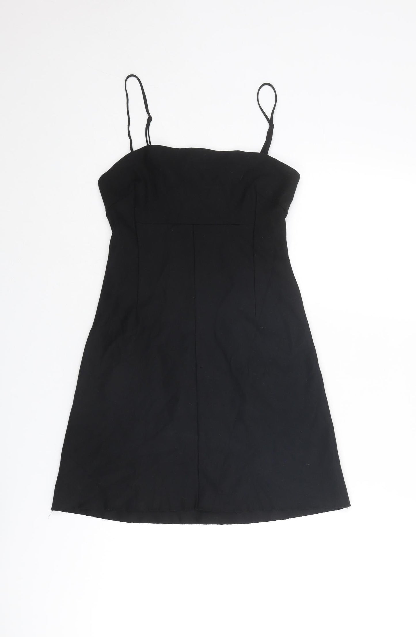 Silence + Noise Womens Black Viscose Tank Dress Size S Square Neck Pullover