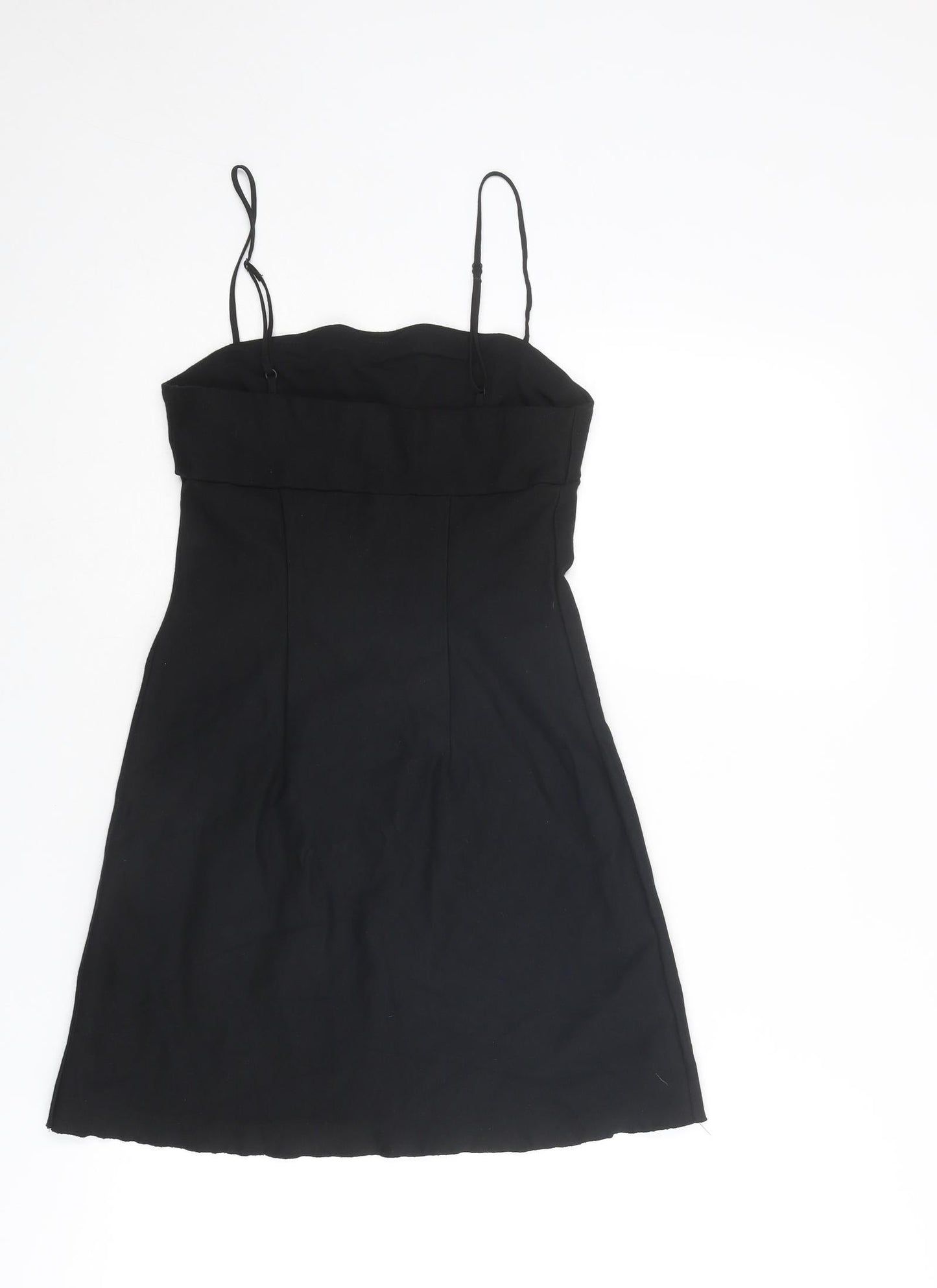 Silence + Noise Womens Black Viscose Tank Dress Size S Square Neck Pullover