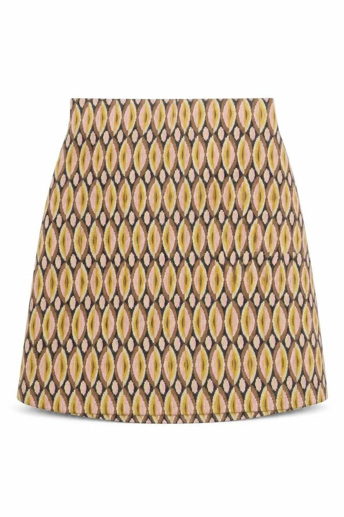 Stradivarius Womens Multicoloured Geometric Polyester A-Line Skirt Size S